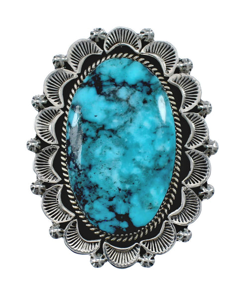 Navajo Sterling Silver And Turquoise Ring Size 8 AX126912